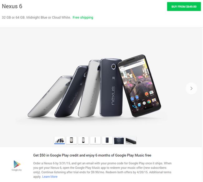 Fotografía - [Alerta Trato] Google Ofertas $ 50 de Play Store de crédito con un nuevo Nexus 6, Nexus 9, O Android Compra desgaste, Sony SmartWatch 3 es de $ 50 de descuento (sólo EE.UU.)